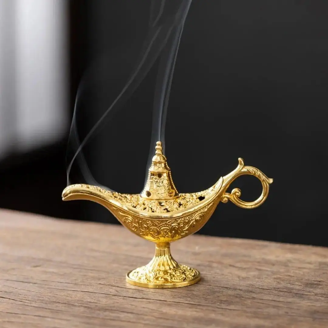 Home Fragrance Lamp - Vintage Aladdin-Räuchergefäß mit magischem Lampenofen, Bakhoor-Brenner,